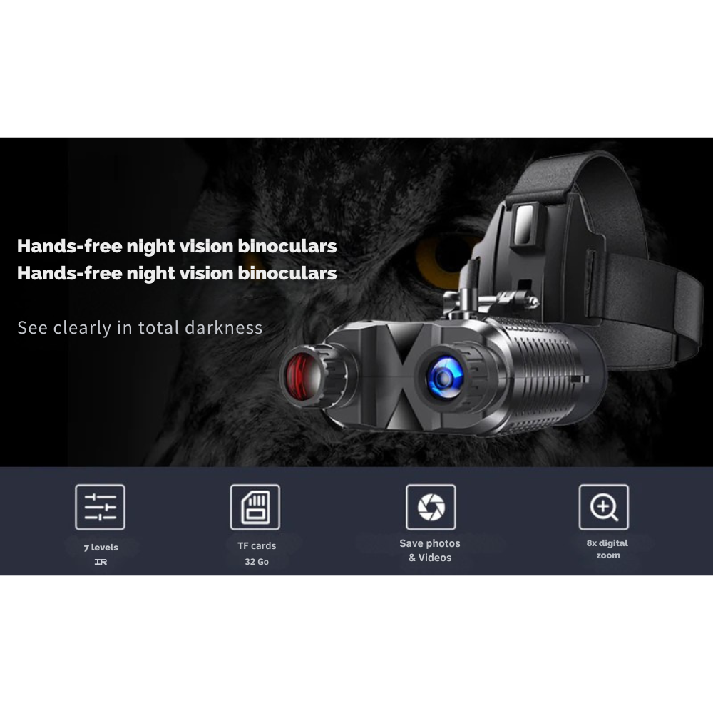 Night Vision Binoculars Headband 8X 4K  – Infrared, Hunting NV400