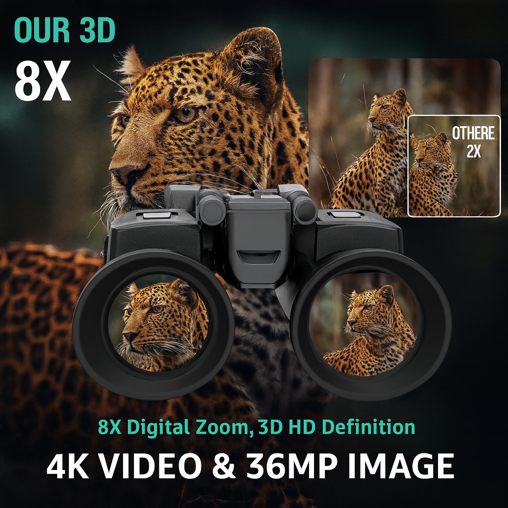 Night Vision Binoculars 3D 4K  , 7 Levels with 32GB Card