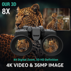 Night Vision Binoculars 3D 4K  , 7 Levels with 32GB Card